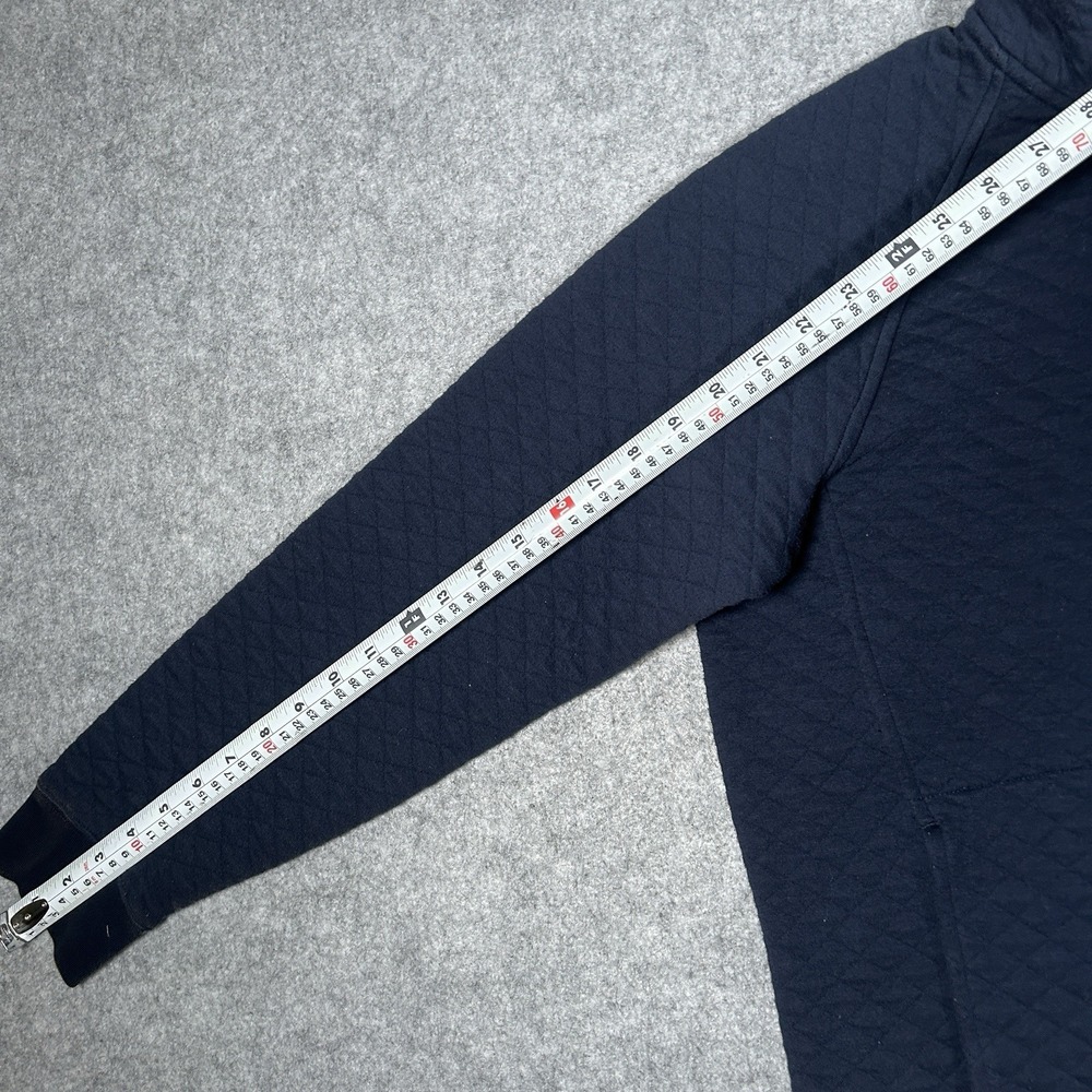 Eddie Bauer Henley Pullover Sweater Men's Size Small Navy Blue Quilted - Picture 4 of 14